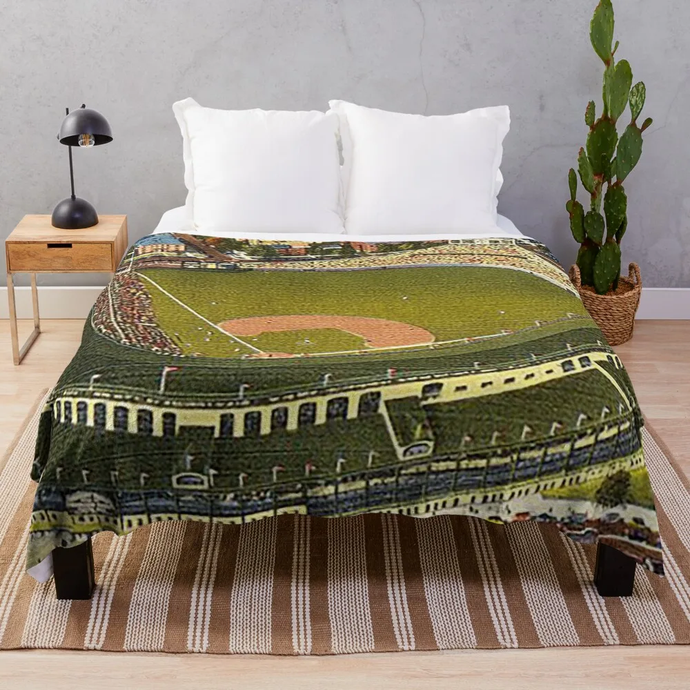 

wrigley field,rooftop bleachers at wrigley,ivy covered outfield walls,chicago baseball stadium,old ballparks,old s Throw Blanket