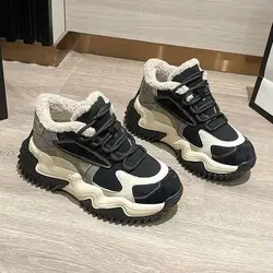 winter fashion women's cotton shoes high-quality thick soled non slip sports cotton boots with plush insulation snow boots