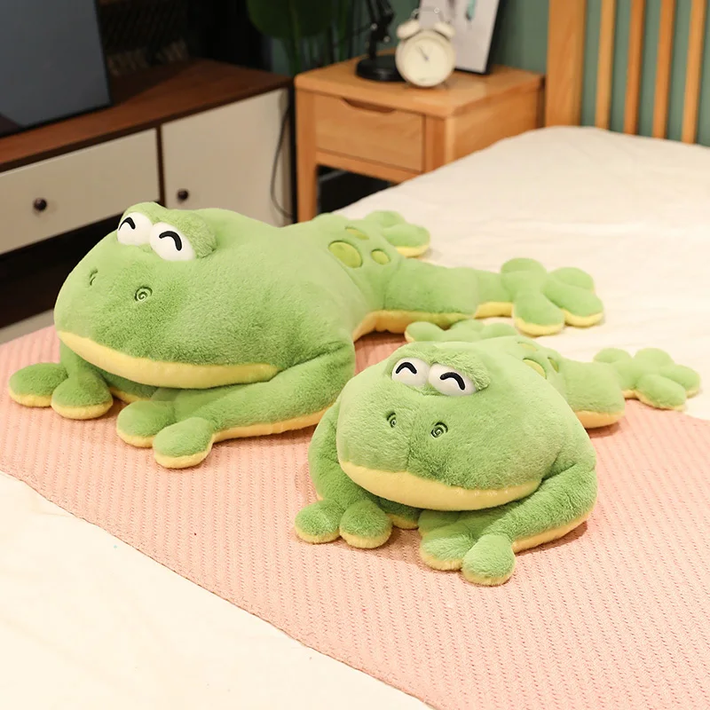 60-130cm Giant Big Frog Plush Toy Stuffed Plushies Grogs Throw Pillow Cushion Home Decor Kids Birthday Gift for Boy Big Eyes