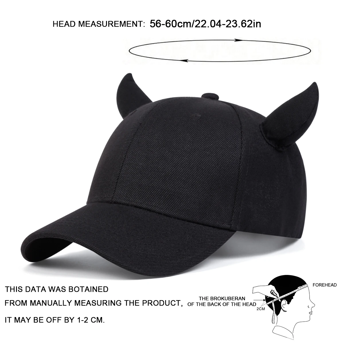 Unisex Personalized Bull Horn Baseball Caps Spring Autumn Outdoor Adjustable Casual Hats Sunscreen Hat