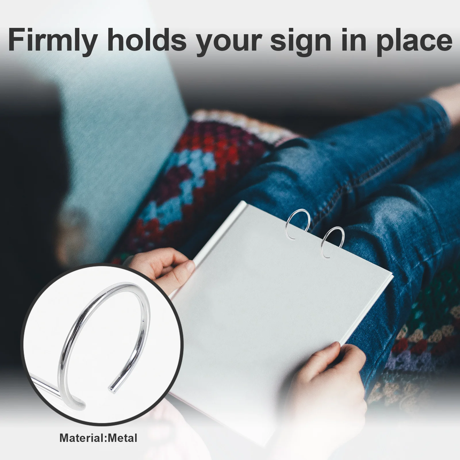 

10Pcs Table Sign Binder Metal Double Ring Acrylic Price Display Stand Menu Holder Clip Restaurant Sign Holder Binder Ring