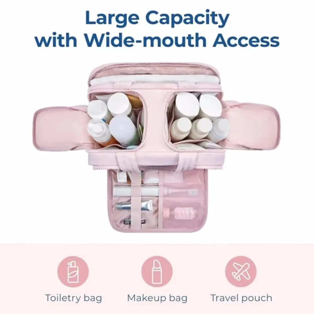 Multi Pockets Cosmetic Bag Female Travel Wash Handbag Bathroom Partition Shower Makeup Pouch Waterproof Toiletries Organizer