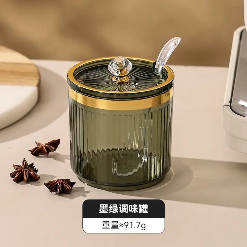 Creative Stripe Transparent Spice Jar Spice Food Storage Bottle Home Kitchen Utensils Salt Chili Jar Storage Box Home Decoration