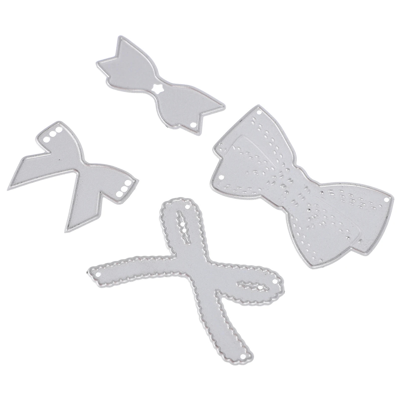 

4 pcs Carbon Steel Cutting Dies Scrapbooking Card Making Stencil Embossing Craft Bow Tie Design Home Storage Collectibles