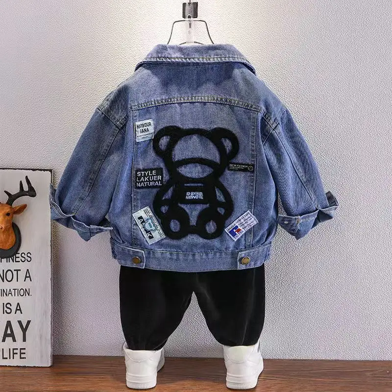 

Children's Denim Coat Boys Spring And Autumn 2022 New Foreign Air Spring Small Children Trend Korean Jacket