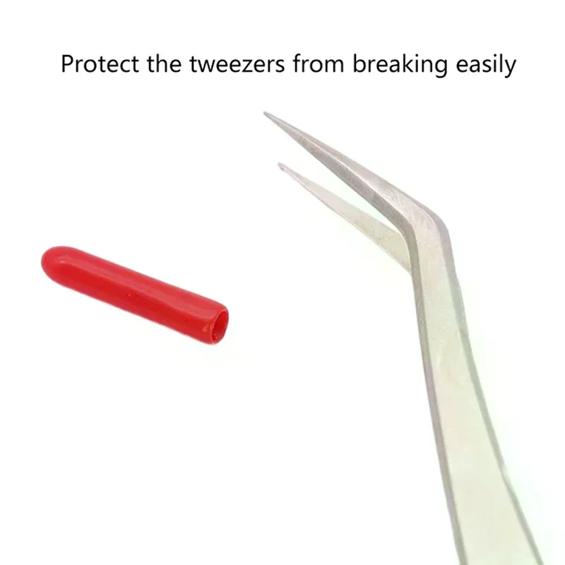 10Pcs Grafting Eyelashes Tweezers Rubber Covers Tweezers Tips Protect Case Prevent Tweezer From Hit Lashes Auxiliary Tools