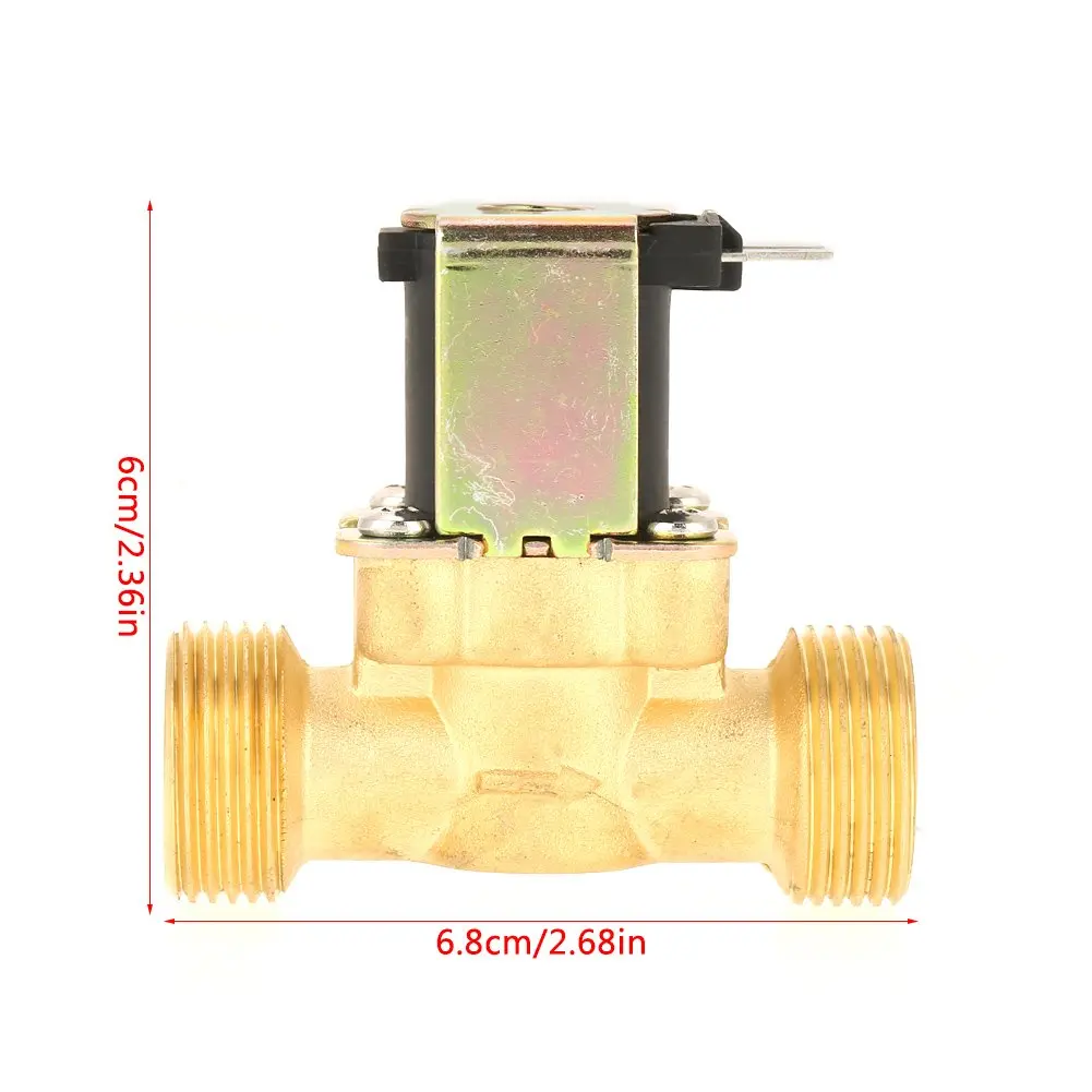 Electric Solenoid G3/4 Brass Electric Solenoid Valve for Water 12V Dc Normally Closed