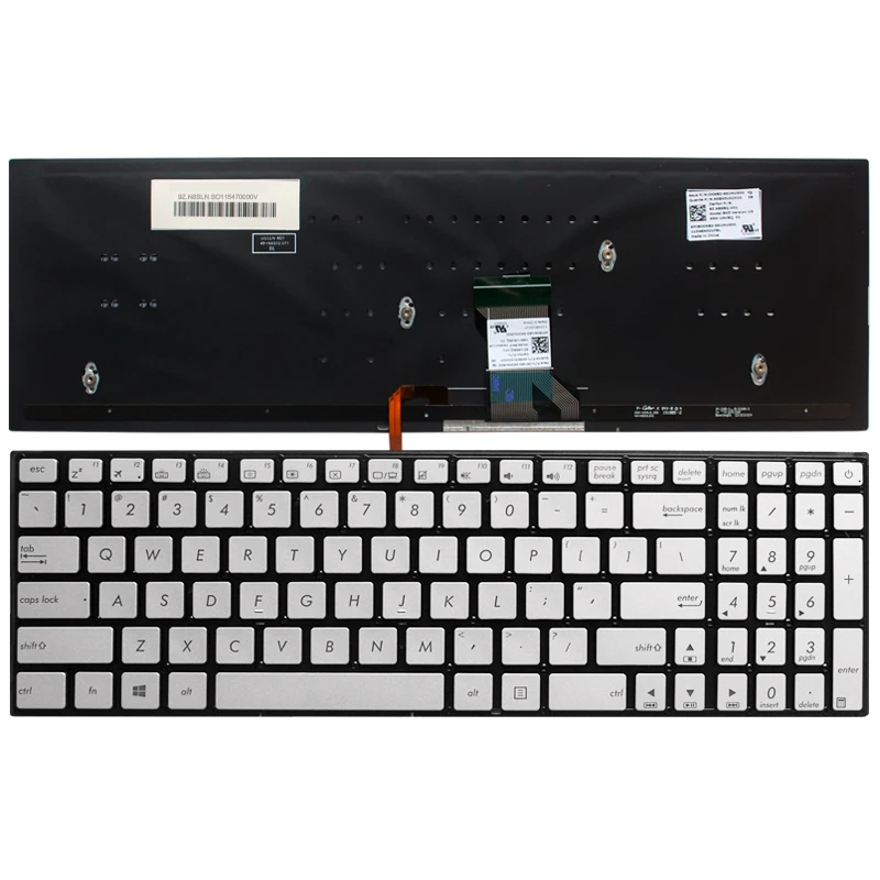 NEW US Laptop Keyboard For ASUS GL702 GL702VT GL702VM silver 0KNB0-662LUS00 AEBK5U00030 English keyboard with Backlight