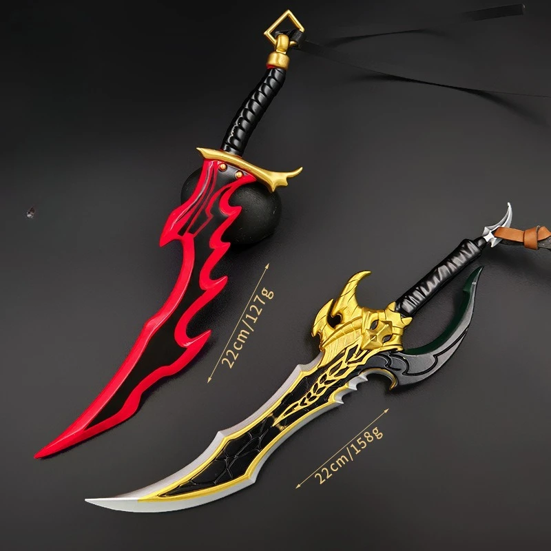 Neue Solo Nivellierung Anime Figur Peripherie Giftige Zähne Metall Modell Waffen und Requisiten Anhänger Schlüsselbund Geburtstag Geschenke Spielzeug