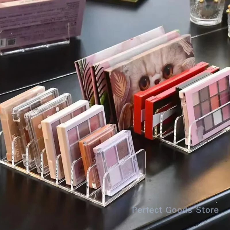 7 그리드 드레싱 테이블 화장품 선반 데스크탑 서랍 파티션 스토리지 주최자 투명 메이크업 아이 섀도우 스토리지 박스