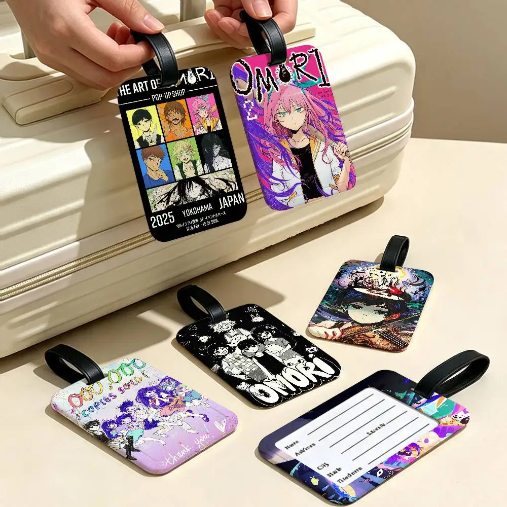 Pixel indie games O-OmoriI Waterproof PVC Baggage Tag With Info Card Anti lost Identification Tag For Luggage School Backpack