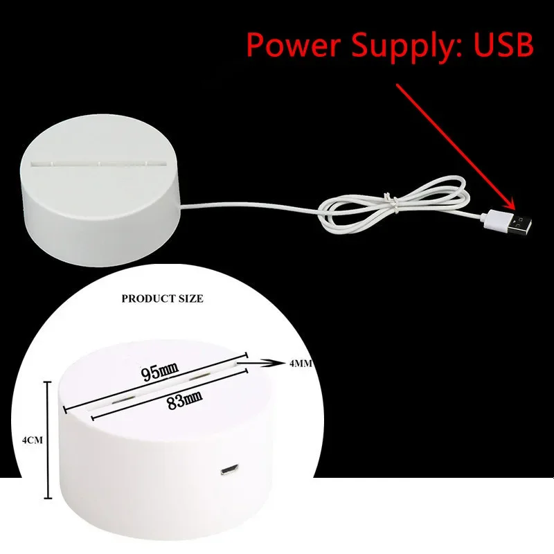 3D Visual Illusion Night Light Visual Creative LED Desk Lamp Changes USB Powered Gift for Kids