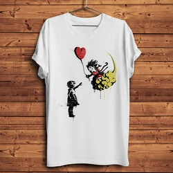 Banksy Balloon van Gogh Funny artistic T Shirt Homme Men Short Sleeve breathable TShirt Unisex Streetwear Tee no-sticker print