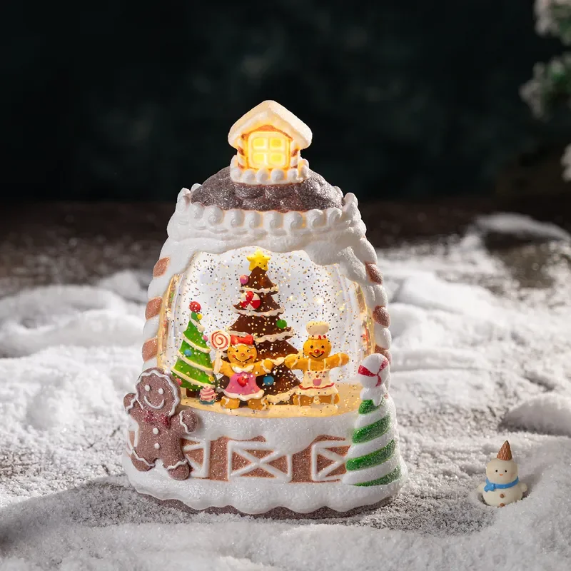 Christmas small gifts handicrafts snow crystal ball children's music box toys birthday gift ornament music box