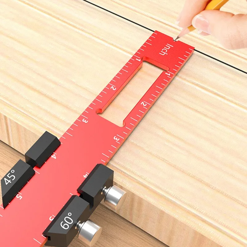 1PC Woodworking Line Ruler Parallel/Vertical Marking Measurement