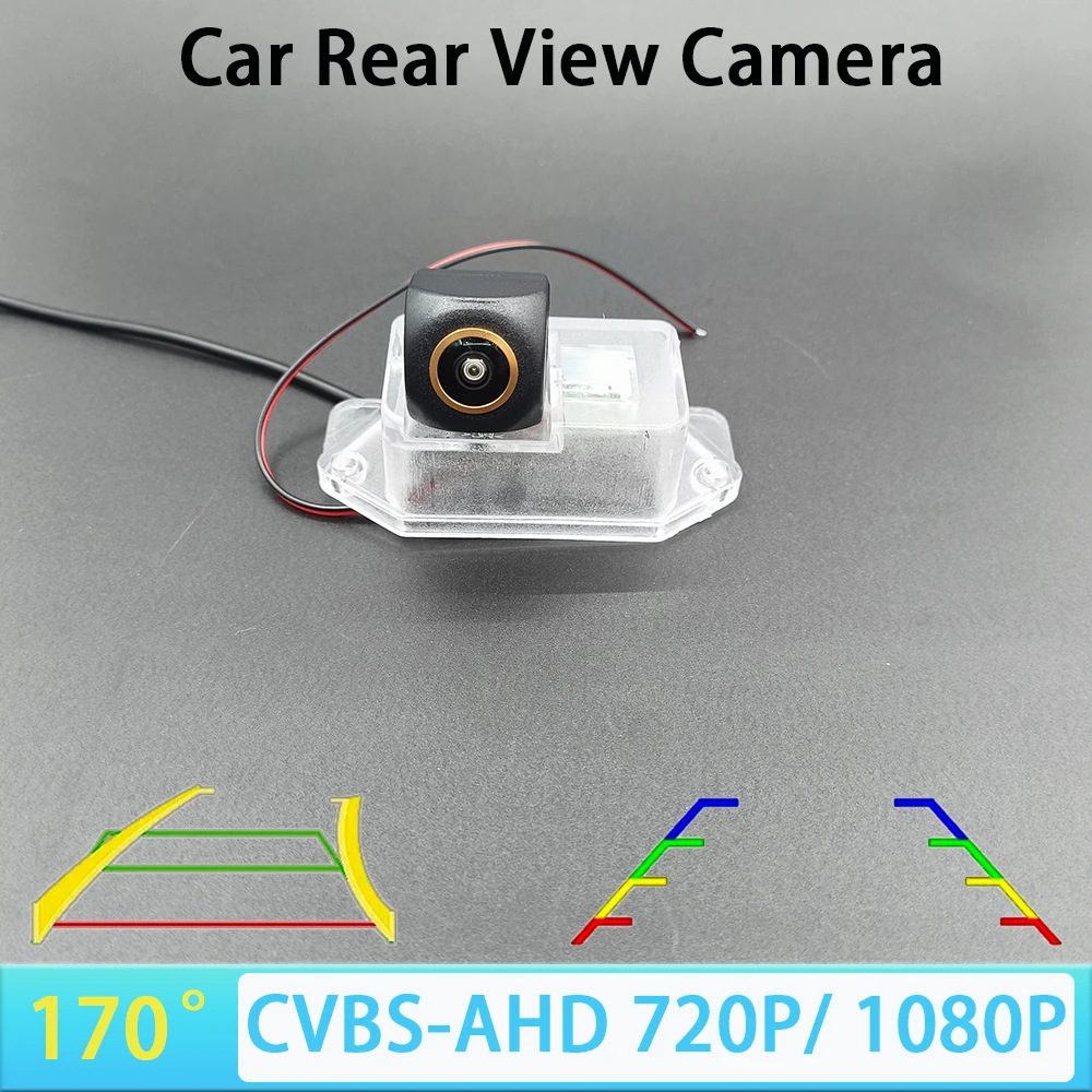 Cámara de Visión Trasera para Automóvil AHD1080P CVBS de 170 Grados para Mitsubishi Eclipse Lancer 8 9 10 EX EVO Mirage Pajero, con Rieles de Guía, NTSC PAL