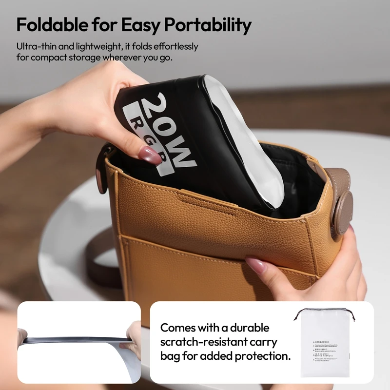 Ulanzi UA20C 20 واط RGB المغناطيسي الهواء أنبوب ضوء طوي الفيديو الضوئي 1800-10000 كيلو CRI 95 + ضوء كامل للتصوير الفوتوغرافي البث المباشر