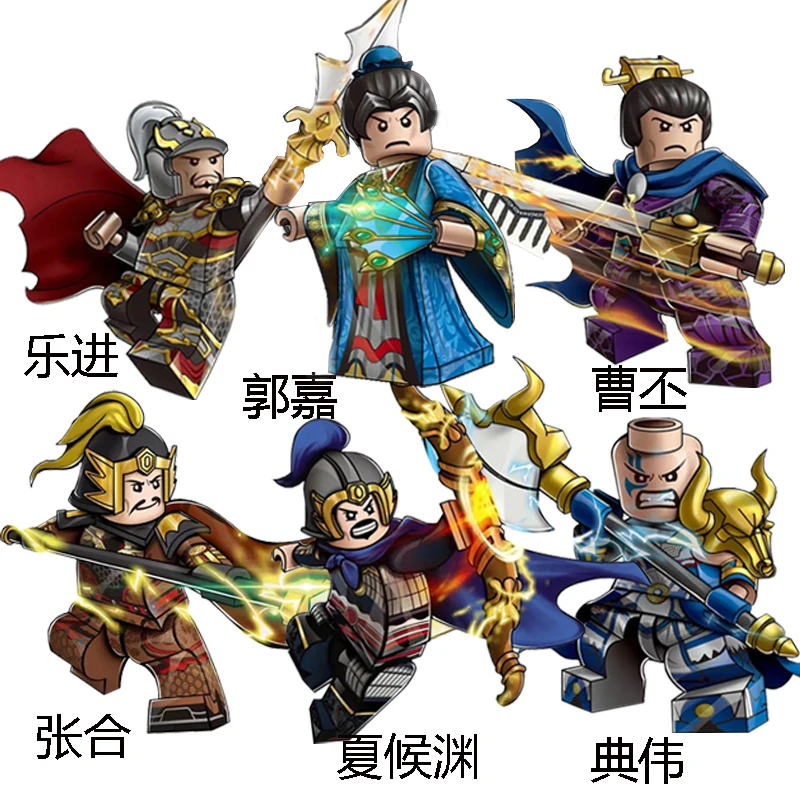 New DECOOL Three Kingdoms General Figures Building Blocks Ancient Soldiers Knight War Horse Bricks Toys For Children\'s Gifts