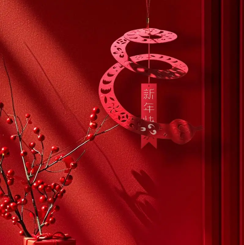 Snake 2025 Ornament Cartoon Paper Lucky Snake Ornaments Chinese New Year Snake Ornament For Home Offices Shop Window Porches