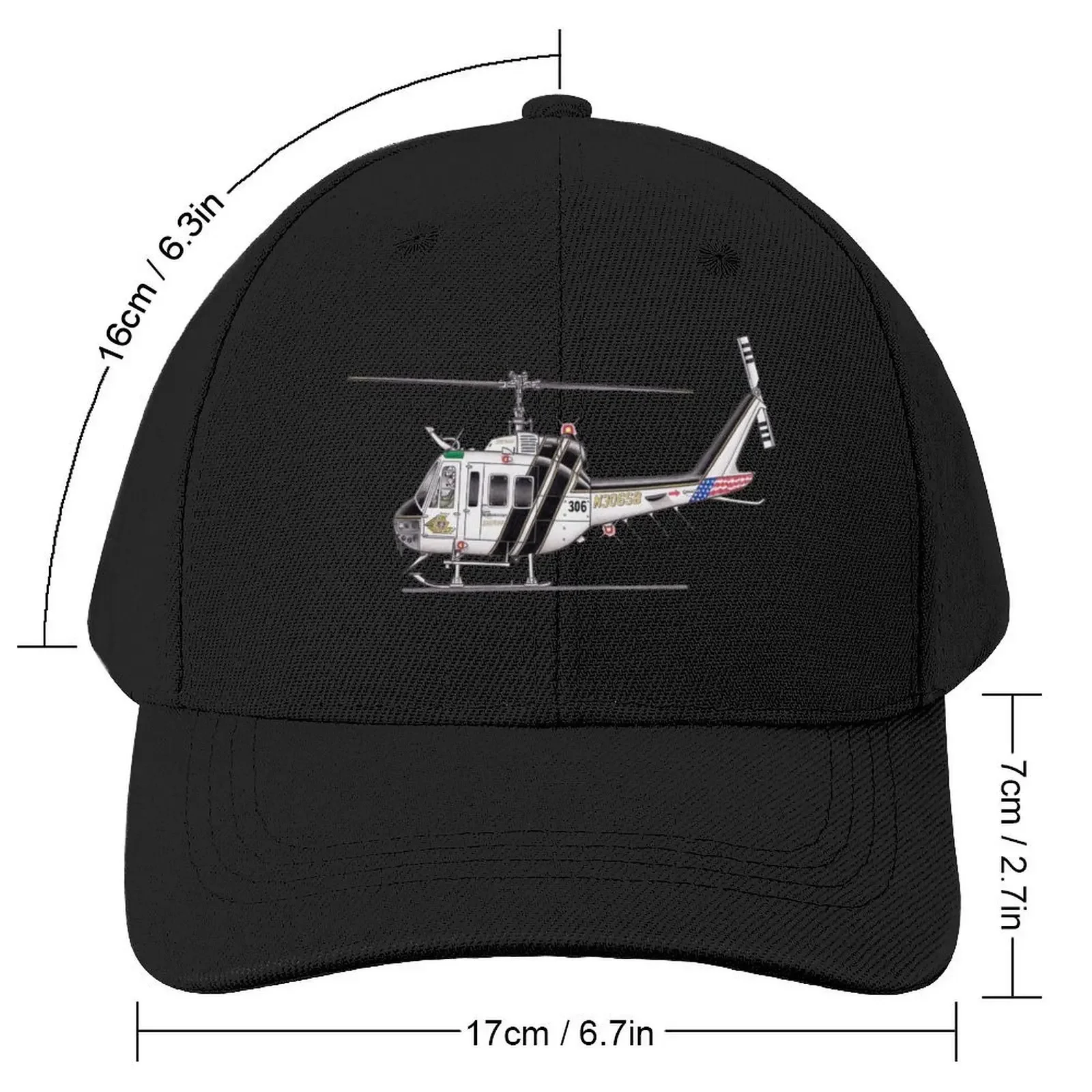 Helicopter UH-1H Iroquois N306SB Baseball Cap Wild Ball Hat Ball Cap Golf Hat Man Sun Hat For Children Women Men's