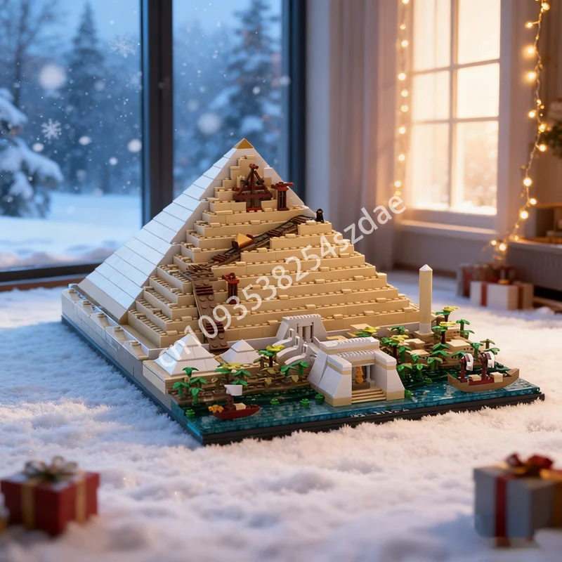 

1467pcs MOC Building The Great Pyramid Architectureed Model Blocks Architecture Christmas Gift Assemble Creative Brick Toy Kids