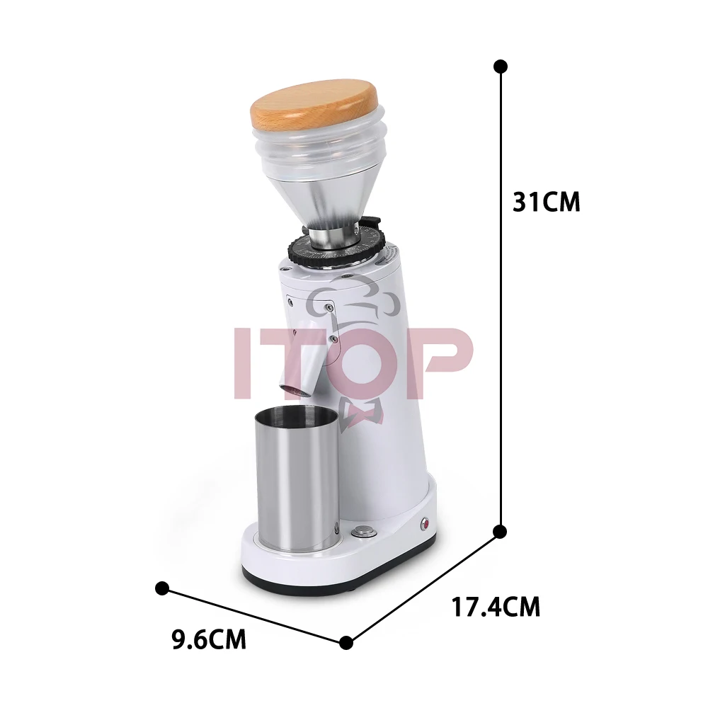 ITOP40 Cylinder Coffee Grinder Titanium Burr Conical 40mm Metal Bean Hopper 75g Wooden Cover Popular Bean Grinder Family Cafe V2