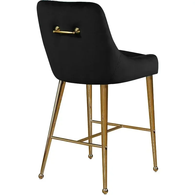 Contemporary Velvet Upholstered Counter Stool with Polished Practical Household Furniture Suitable for Various Scenarios