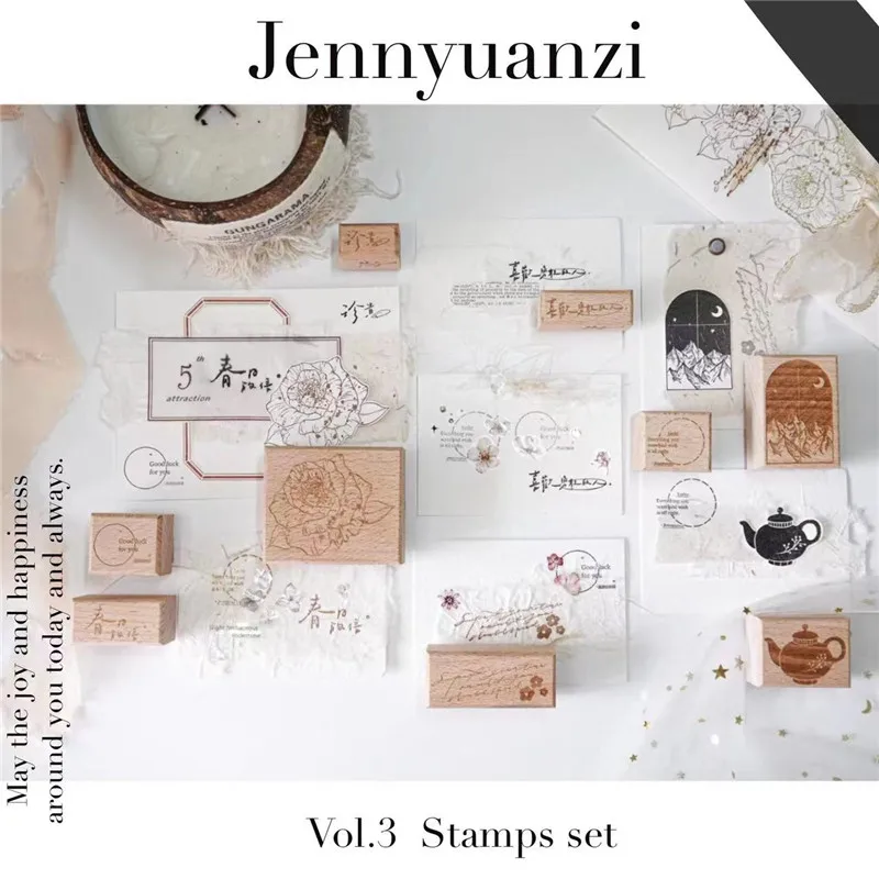 Vintage Jennyyuanzi Window Rose Wooden Rubber Stamp for DIY Scrapbooking Photo Album Card Making