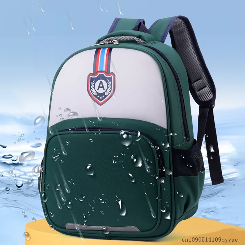 Kids School Backpack for Grade 1 6 Boys Girls Lightweight Oxford Fabric Waterproof Durable Bookbag with Ergonomic Design