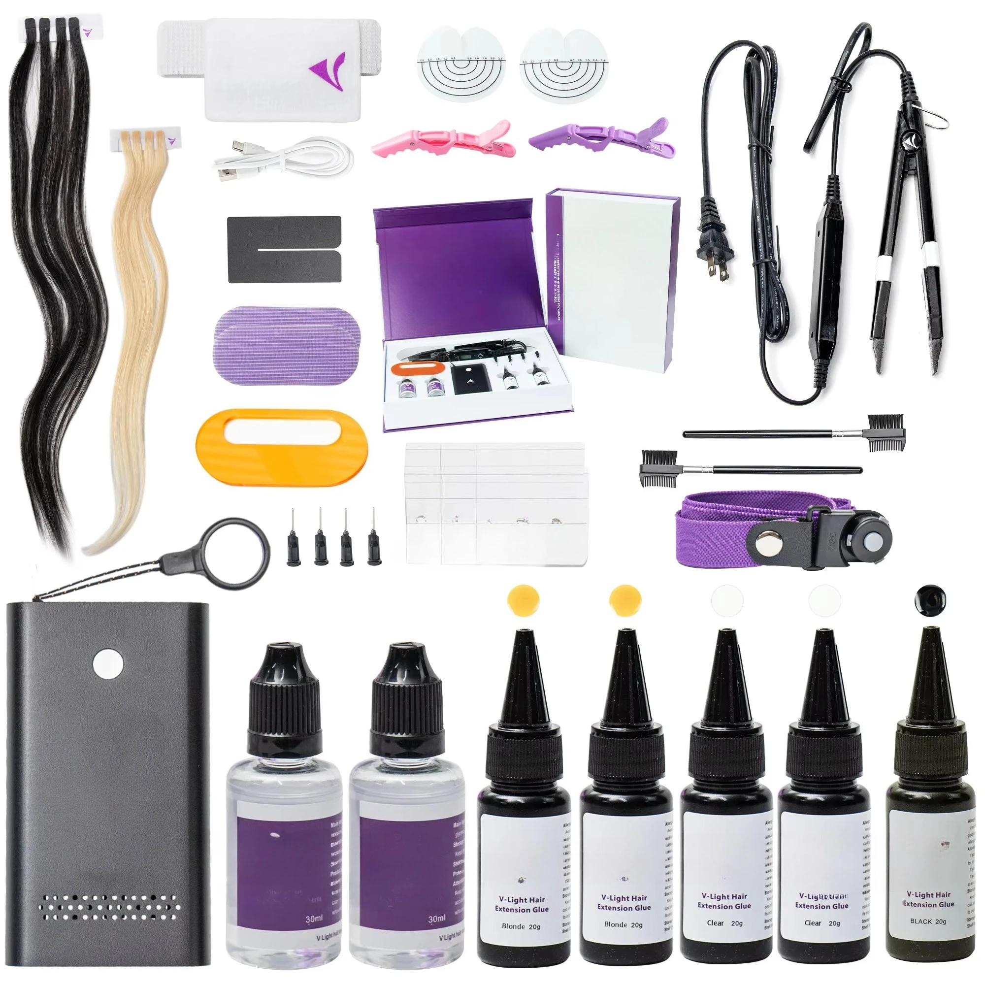 

Wholesale Hair Extension Machine Kit Latest Tool Set with Glue Remover Commercial Use Factory Direct