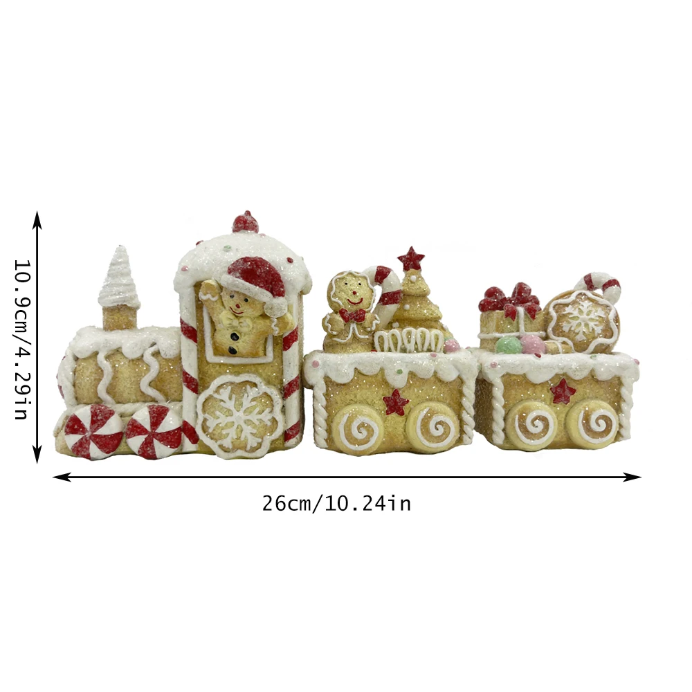 Christmas Train Decorations Xmas Train Figurines Winter Decor Handmade Polyresin Train Figurines for Xmas Decor - Christmas Part