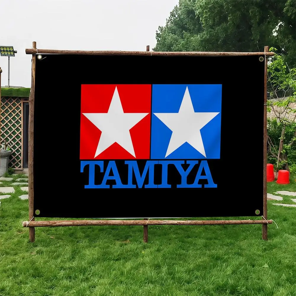 Brand T-Tamiya Cool Logo Flags Home Yard & Garden Decor Banner - Indoor Outdoor Wall Hanging Flag