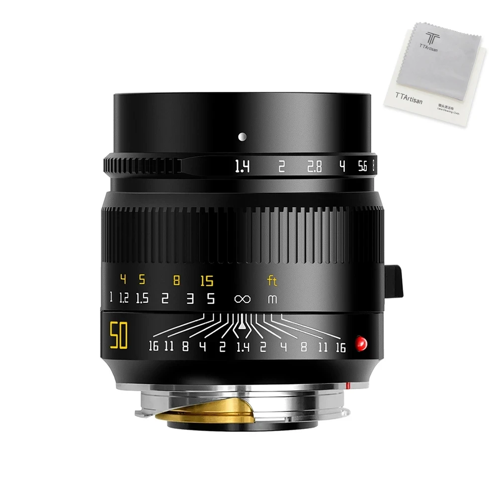 TTArtisan 50mm F1.4 ASPH Full Frame Manual Focus Fixed Lens for Leica M-Mount Cameras Like M240 M3 M6 M7 M8 M9 M9p M10 Vintage