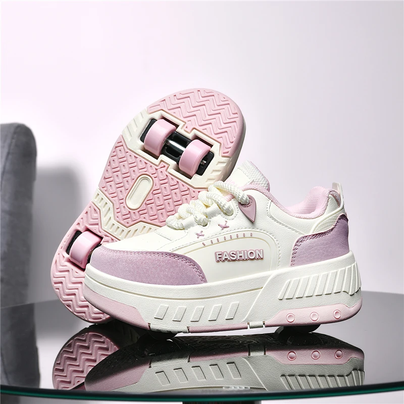 Fashion Roller Skate Shoes Kids Children Casual Sports Toy Gift Games Boys 4 Wheels Sneakers Girls Boots Ultra Light Rollerskate