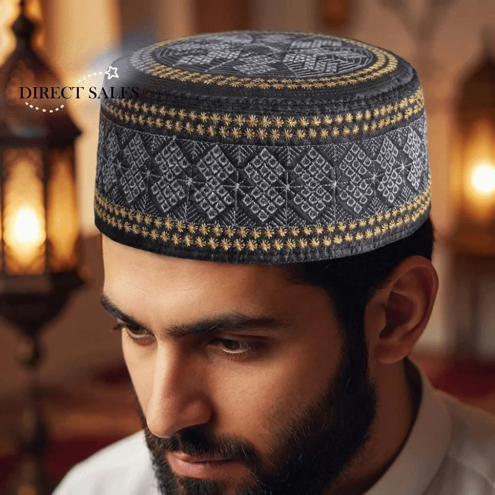 

Модная этническая исламская плоская шапка: дышащая, тонкая, удобная для молитв, круглая, для мусульман, для праздников и торжеств