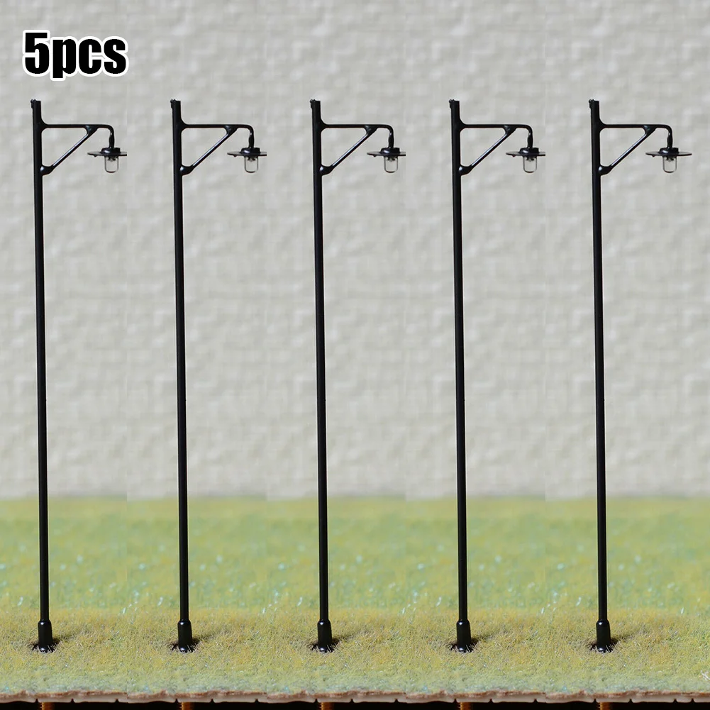 Luz LED Post Resistores para o Caminho Ferroviário, Lâmpadas de Construção Modelo, Decoração Pintada Completa, Escala OO HO, 5PCs