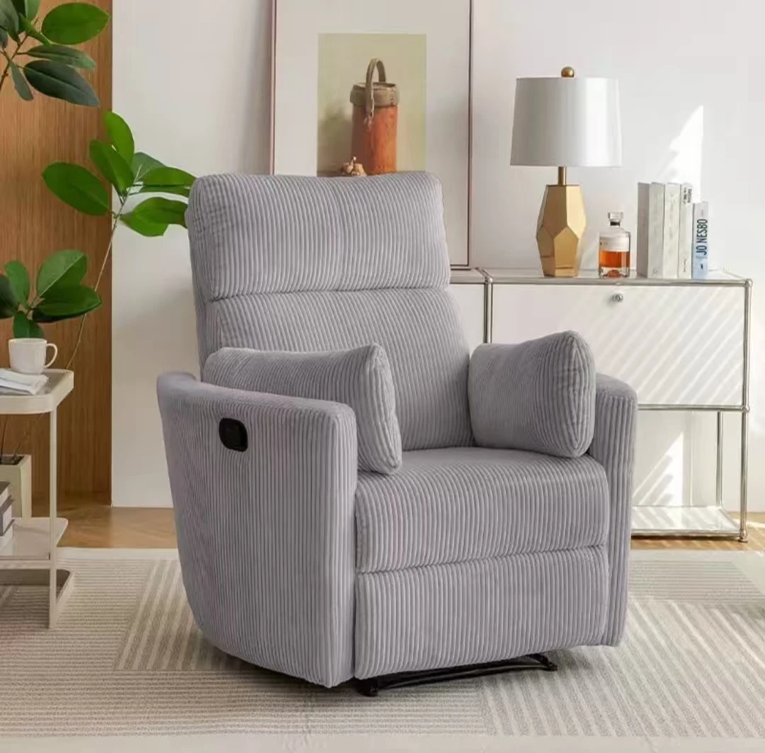 Light Coffee Corduroy Functional Single Chair: Unlock the Dual Experience of Laziness and Comfort in a Corner of the Living Roo