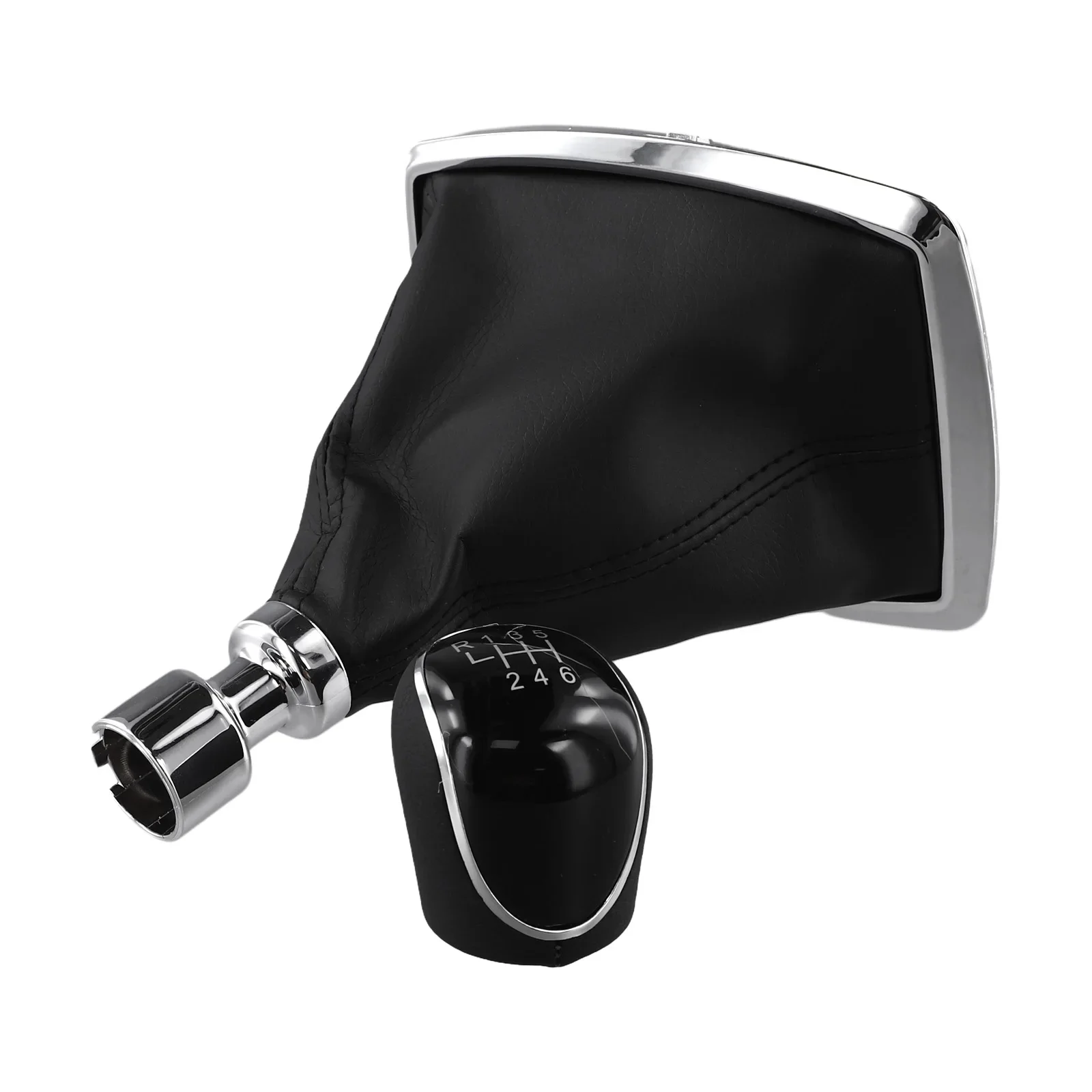 

Chrome Frame Gear Shift Gaiter Driving Experience Enhancement Easy Installation Enhanced Visual Appeal Leather And Plastic