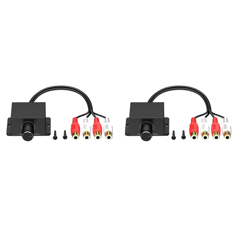 

B04B-2X Car Audio Amplifier Bass Level Remote Volume Control Knob 2RCA Male And Female Input And Output Car Volume Regulator