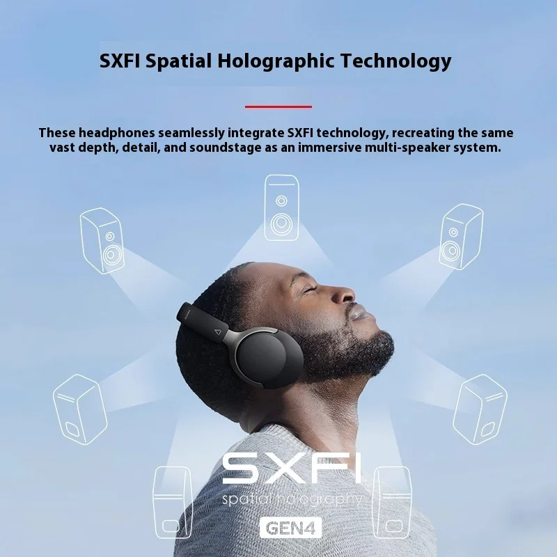창의적인 젠 하이브리드 SXFI 오버이어 헤드폰, 적응형 하이브리드 ANC, 통화용 내장 마이크, 무선 스트리밍, 70시간 재생