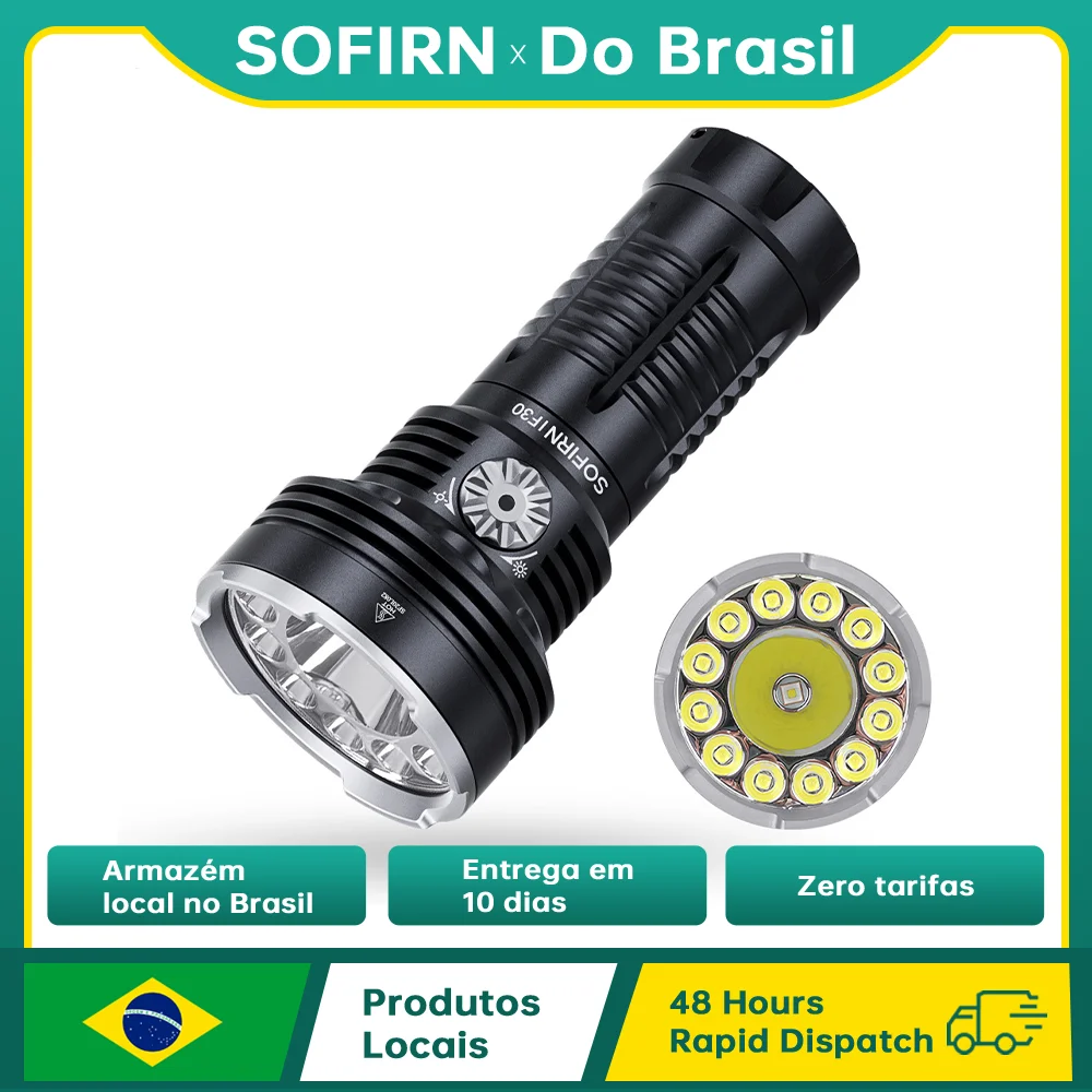 Sofirn-poderosa lanterna LED com USB C, tocha recarregável, luz de acampamento ao ar livre, 1200lm, 32650 bateria, IF30 LUMINUS, SFT40