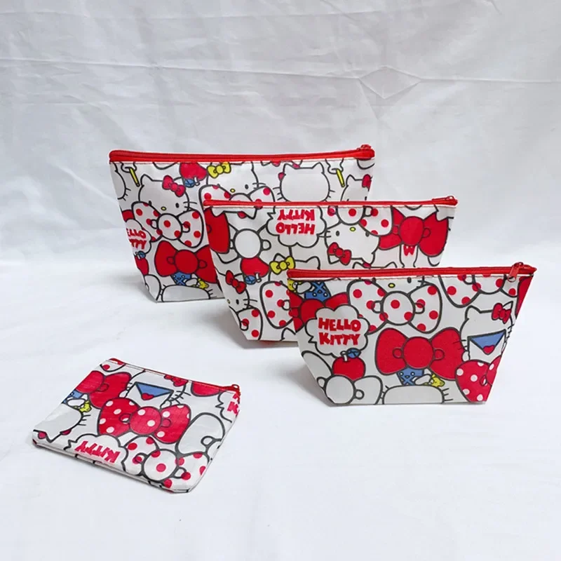 

4pcs Sanrio new cartoon Melody hello kitty cosmetic bag cosmetic travel classification storage bag clutch bag coin purse