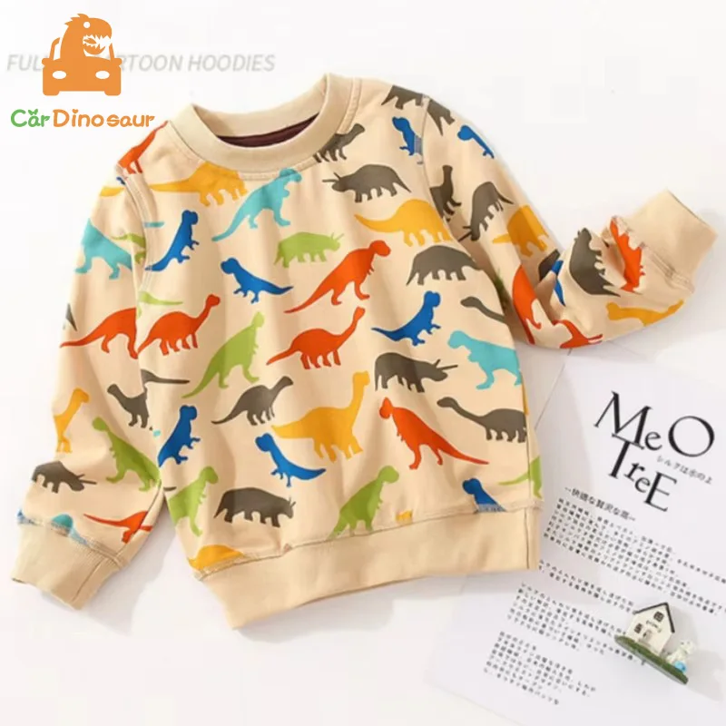 

Spring Autumn Korea Style 2 3 4 5 6 8 10 Years 90-140cm Children Cotton Full Cartoon Animal Print Kids Baby Child Boy Sweatshirt