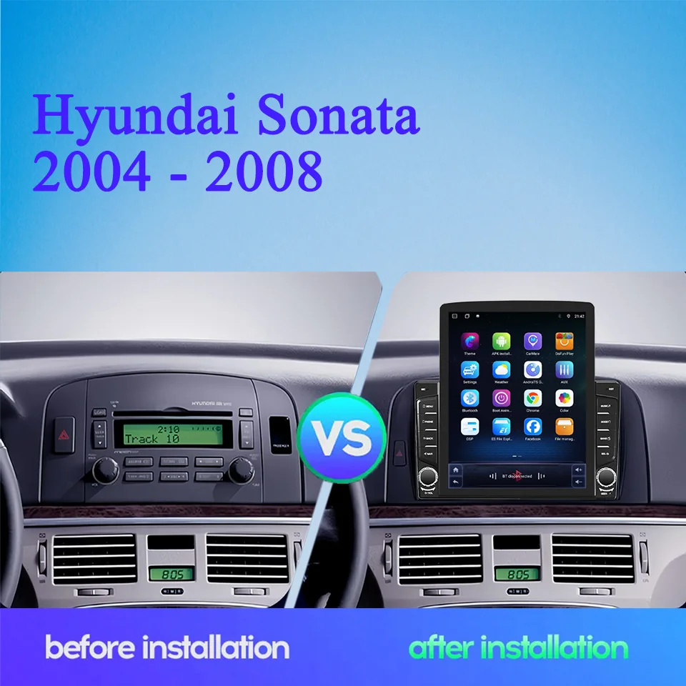 8Core 8G+128G Carplay Auto Car Radio Audio Stereo Tape Recorder HU Head Unit For Hyundai Sonata NF 2004 - 2008 GPS DVD Cassette