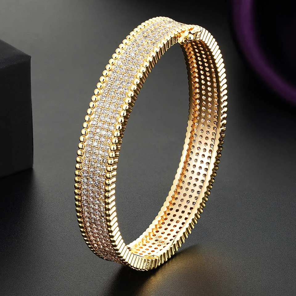 Zlxgirl Classic two mode design women wedding bangle bridal jewelry rose gold silver color women's zircon bangle free shipping