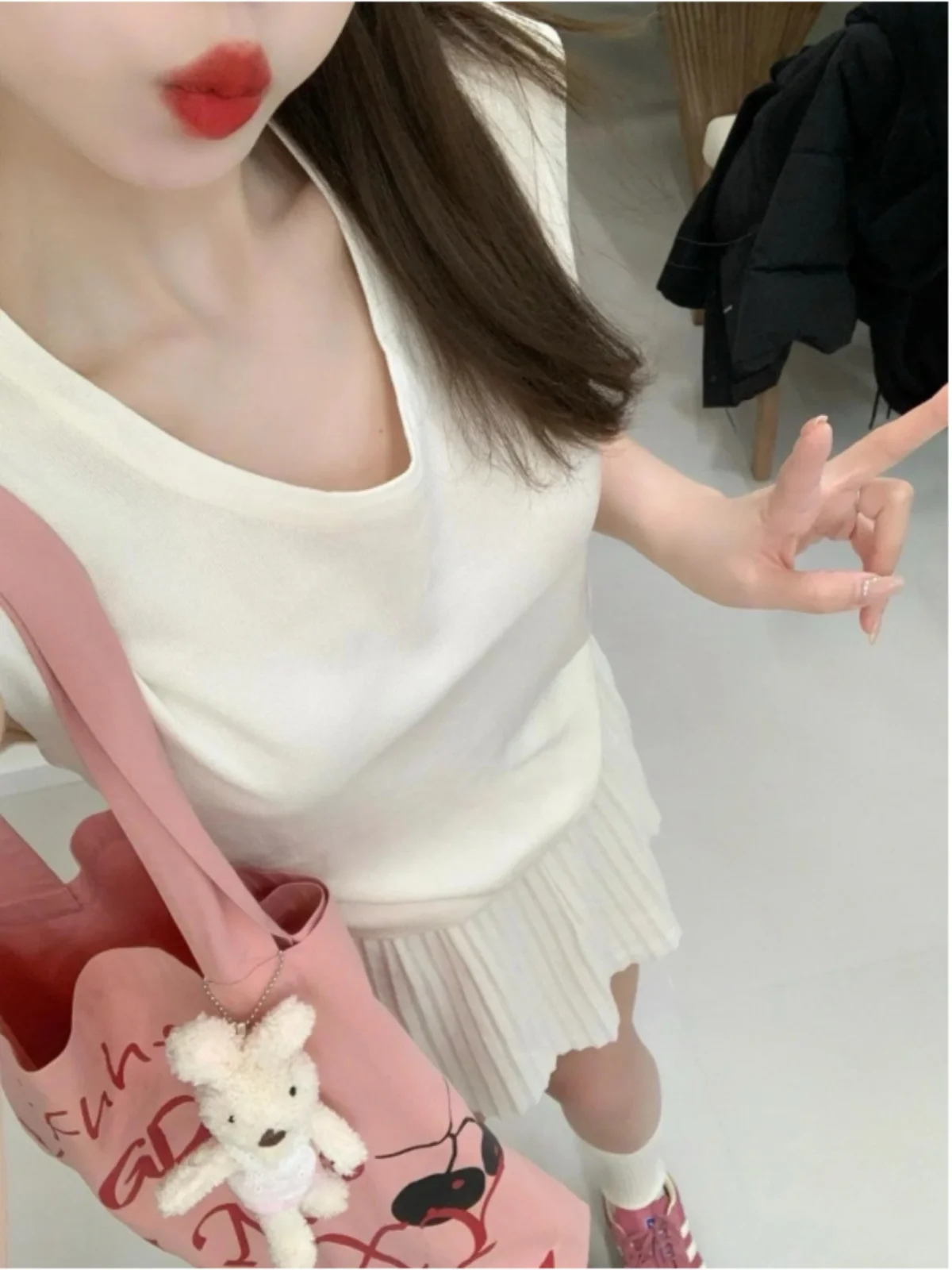 

Новая летняя универсальная плиссированная юбка-макси (75 см) белого цвета с защитой от света для высоких женщин