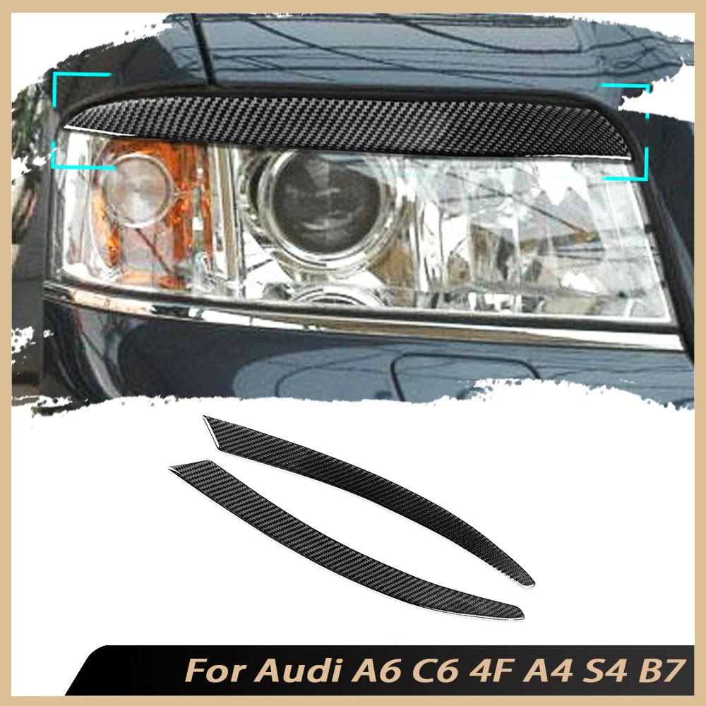 

Carbon Fiber Front Foglamp Eyebrows Stickers Cover Body Kits Accessories for Audi A6 C6 4F A4 S4 B7 Sedan TT Mk1 1998-2009