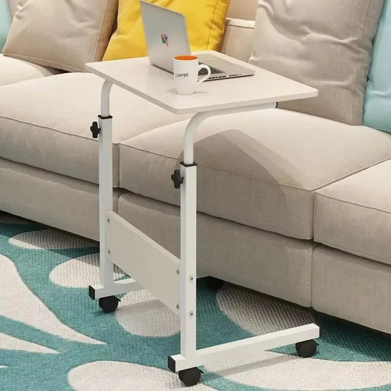 طاولة طعام للكمبيوتر المحمول قابلة للتعديل بارتفاع قابل للتعديل بجانب السرير مع عجلات #1