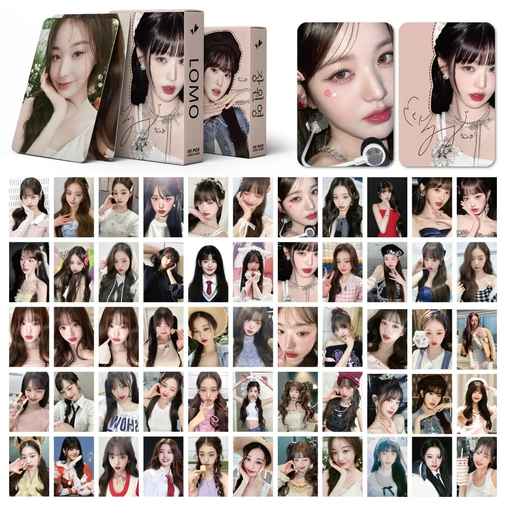 IVE Lomo Cards Photocards, nuevo álbum, tarjeta impresa Wonyoung, póster, pegatina, grupo de chicas, colección de regalos para fanáticos, 55 unids/set