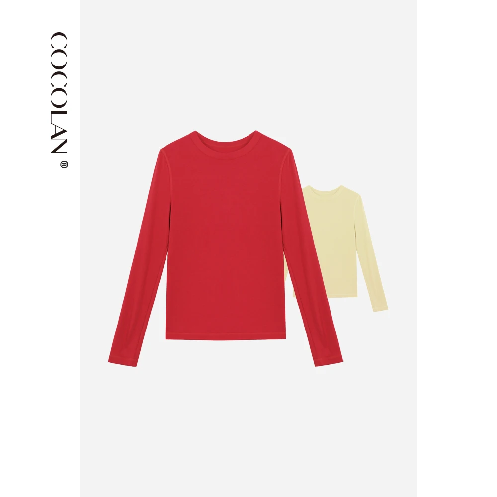 

Однотонная футболка с длинным рукавом и круглым вырезом, повседневная, свободного кроя, базовый слой, пуловер, весна-лето, женская мода CLTX0927